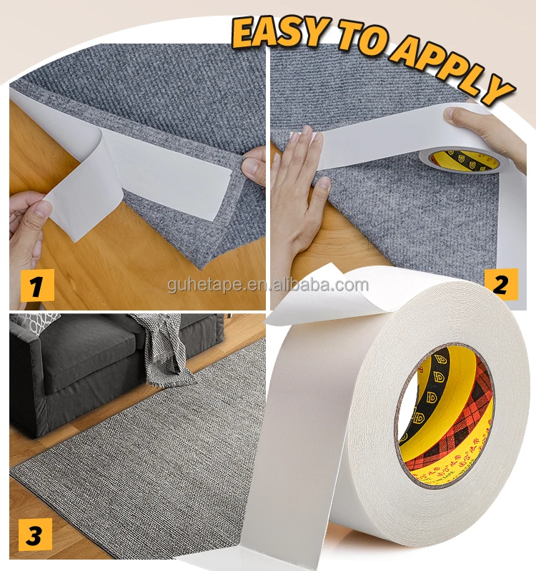 Carpet Heavy Duty Area Rug Tile Floors Gripper Tape Strong Stick Concrete Outdoor Indoors Laminate Hardwood Runners