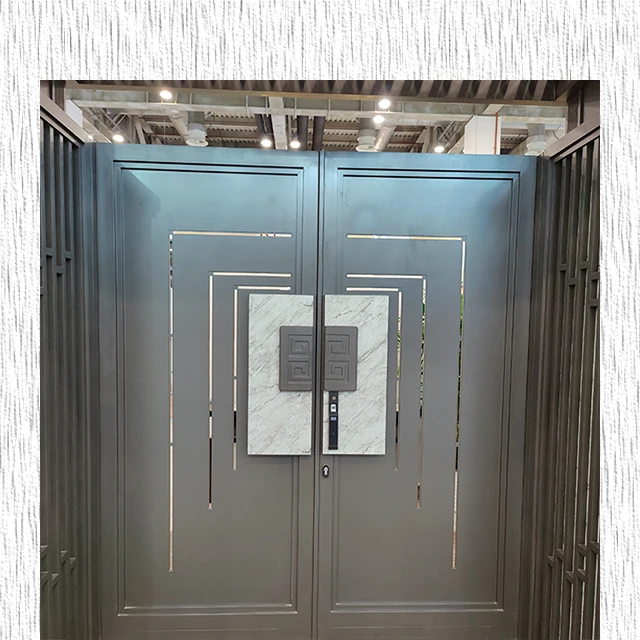 kunkun Gates Automatic Main Gate Design Powder Coated Double Swing Aluminum Gates for Houses Modern Gate Design