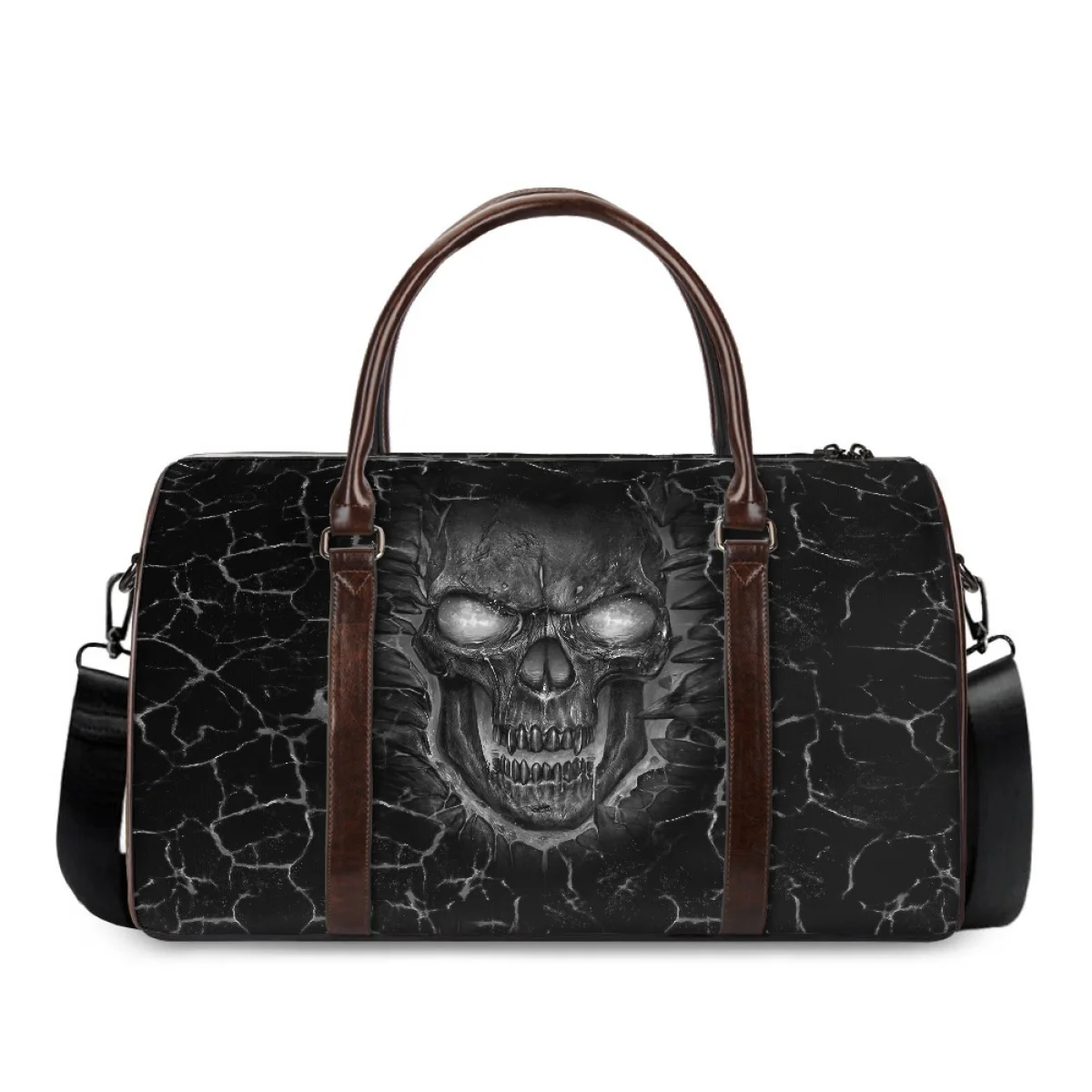 Custom Travel Bags Luggage Black Lava Skull Pattern Design Large Capacity Travel Cosmetic Bag Best Quality Hand Carry Travel Bag