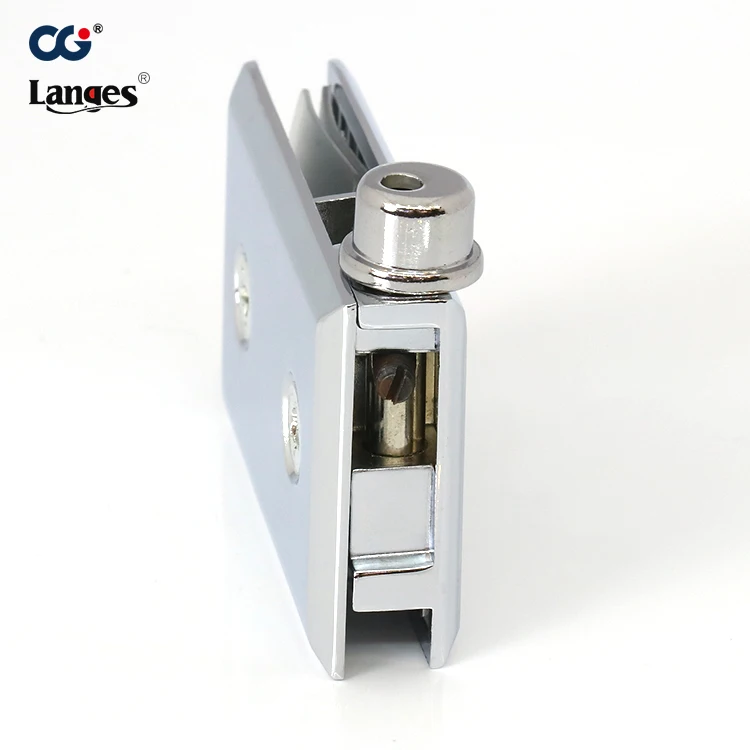 Chrome Furniture Hinges For Home Hardware Metal Zinc Alloy Cabinet pivot Hinge For Door 8mm Glass Acrylic