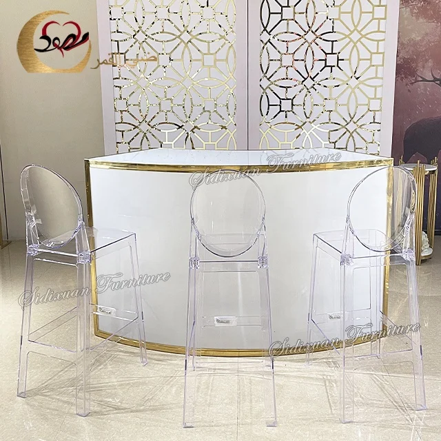 New style restaurant bar tables white acrylic night club bar counter design