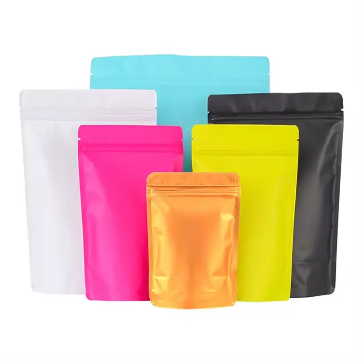 Manufacturer Direct Sales Plastic Ziplock Stand up Pouch 100g 250g 500g Food Grade Packaging Food Mylar Bags in Stock