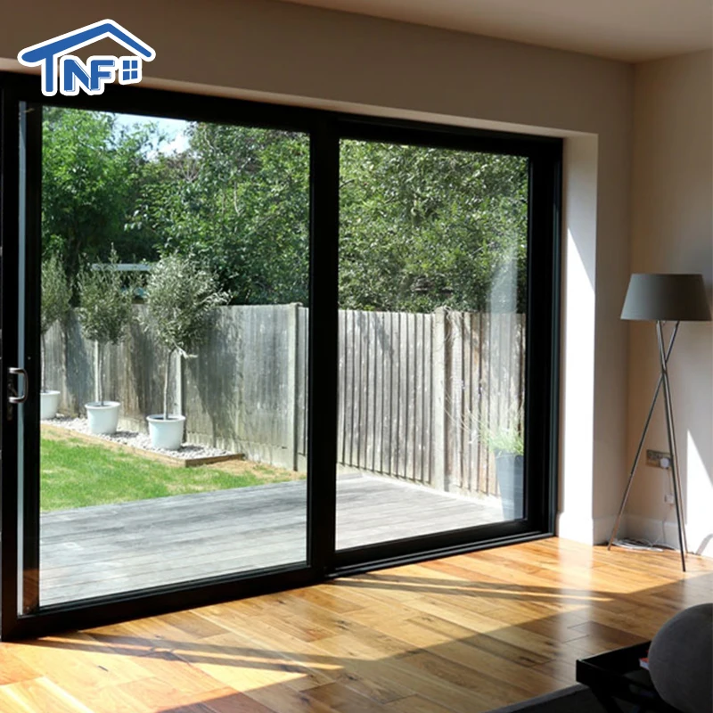Heat proof Slim Frame sound-proof Aluminium Alloy Frame House use  glass sliding patio door