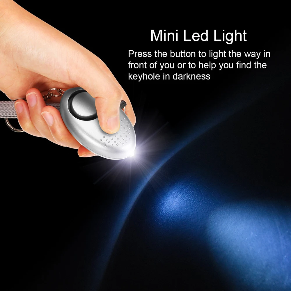 Wholesale 140db Siren Song Security Keychain Round Police Approved Electronic Reminder Personal Alarm for Night Worker Girls