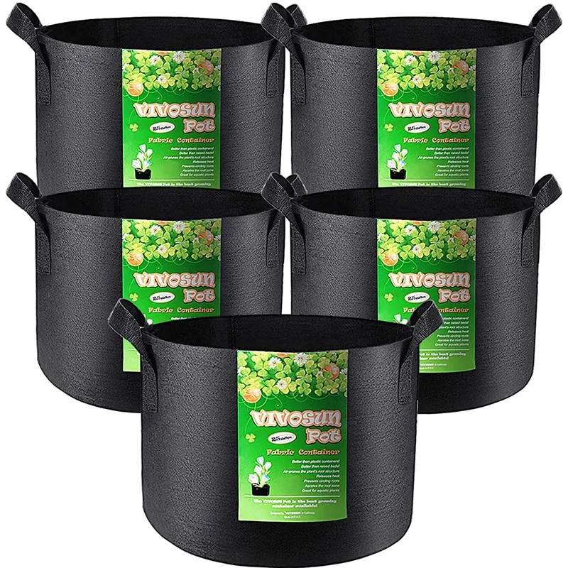 Wholesale 1 3 5 7 10 20 30 gallon handle garden vegetable seeding bags potato non woven fabrics pots nursery plant felt grow bag