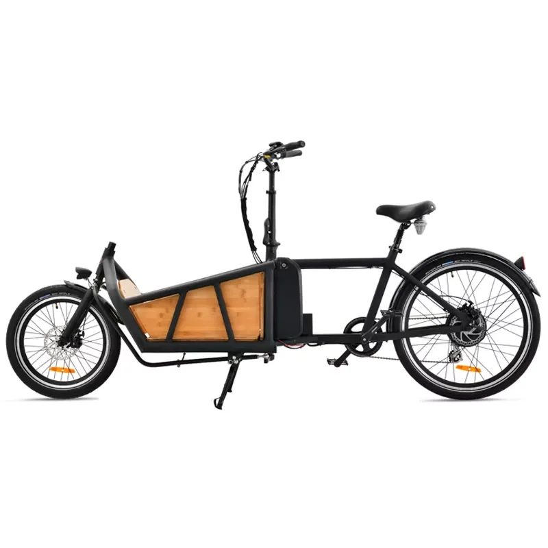 Front loaded wooden box 2 wheel cargo bike 250w 500w 750w hub motor 2 wheel thin tire delivery e bike