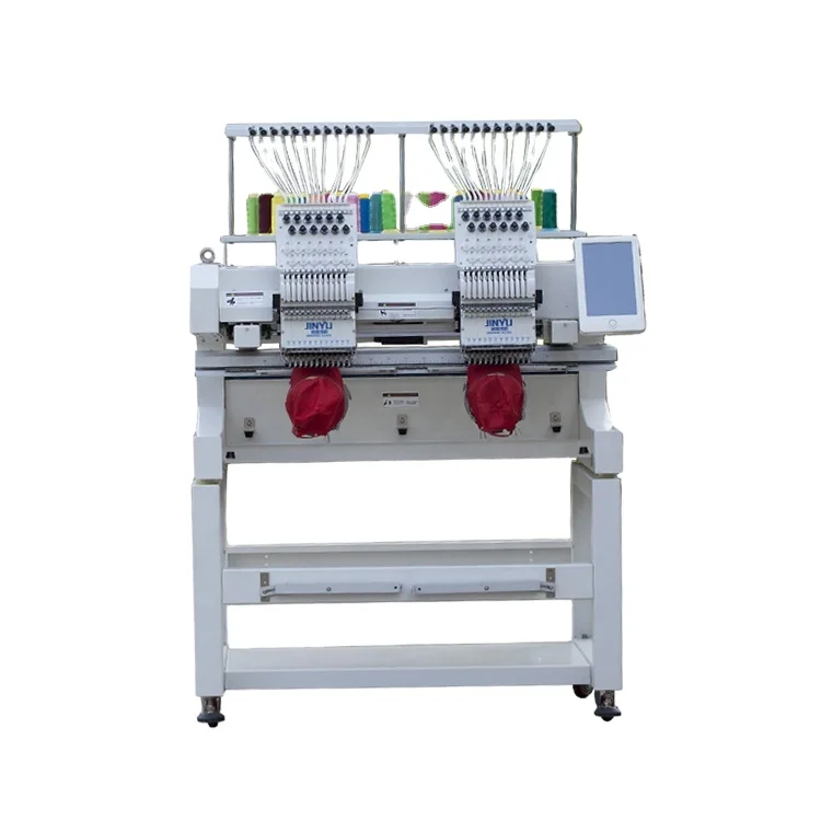 JINYU двухголовочная 12/15 игла высокоскоростная компьютерная многофункциональная вышивальная машина для шляп цена