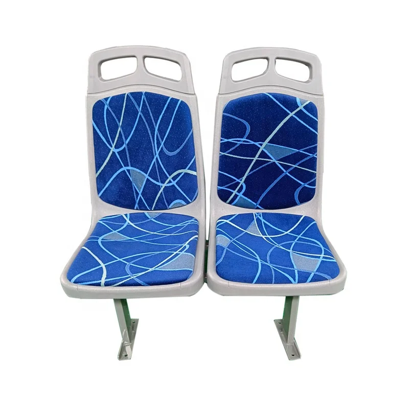 HDPE blow molded plastic bus seat with soft cushion pad, metal frame and leg with thicken plastic coating anti-rust for city bus