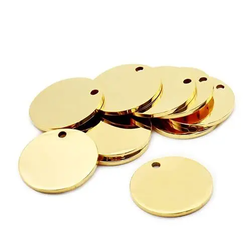 KINDABADGE New 2024 Stainless Steel Dog ID Tags Pet Dog Cat Heart Round Circular Shape Metal Tags Name Plate for laser engrave