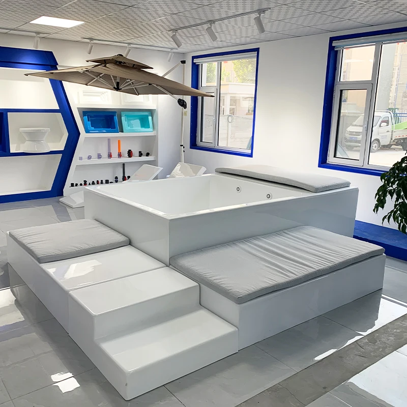 Above-ground fiberglass swimming pool 5 meters 3 meters high surface hardness ideal family patios