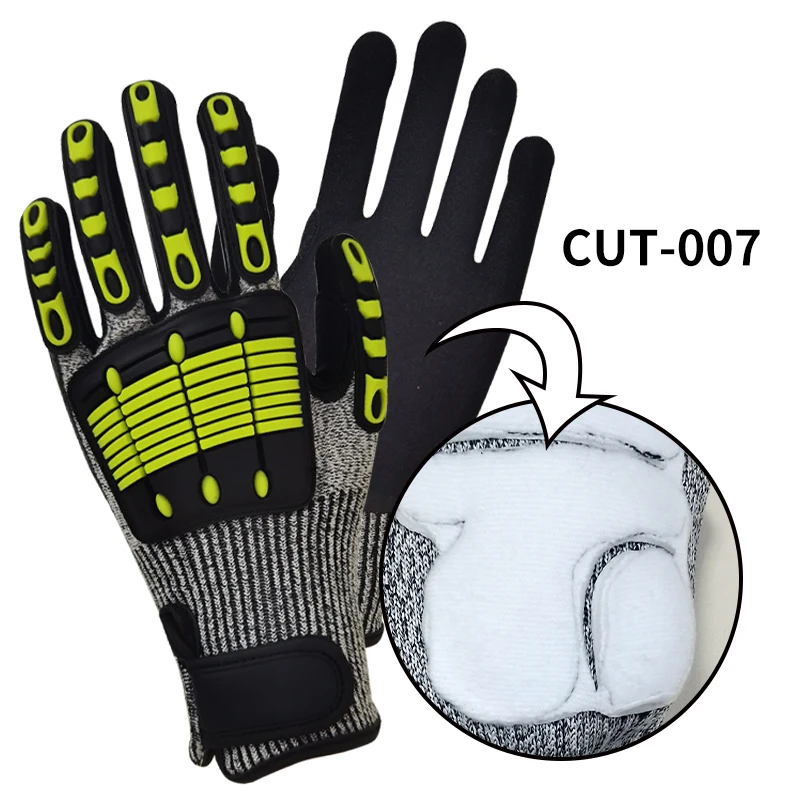 High quality palm dipped rubber wear-resistant and high-pressure resistant mechanical cutting resistant construction gloves