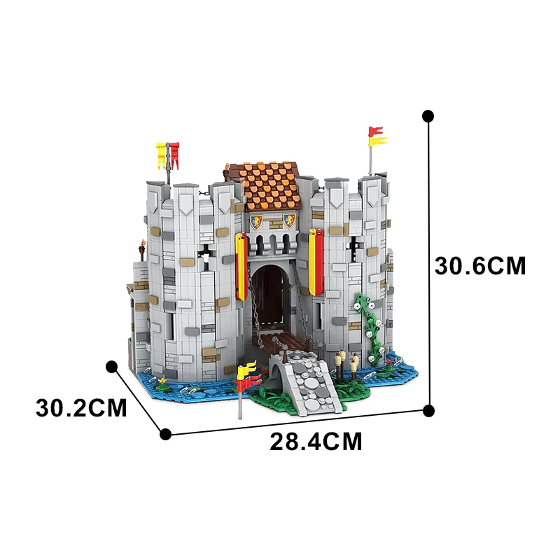 GoldMoc street view Lions Castle Architecture Bricks Toys MOC-157507 The gate of Bricktenstein castle Building Block Set