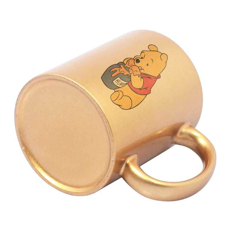 Wholesale Personalized 11oz Ceramic Coffee Mug Sublimation Blanks Sparkling Gold Cup For Printing