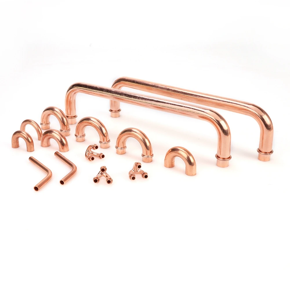 Hailiang Air Conditioner Joint Branch Pipe Bulk Copper Pipe Copper Tee Elbow Weld Copper Fittings For Refrigeration