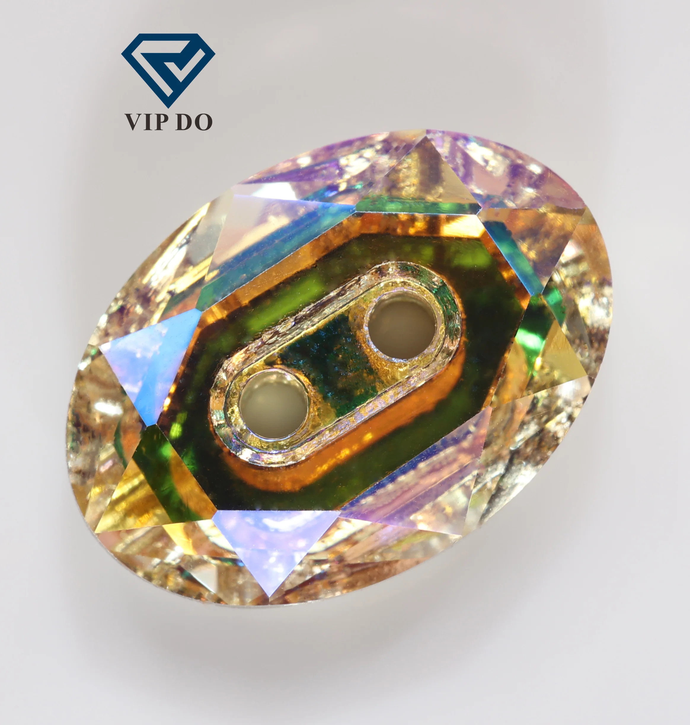 Новые товары от производителей кристаллическое стекло 10*14 овальная Нижняя кнопка с двойным отверстием серии K9 хрустальные носороги