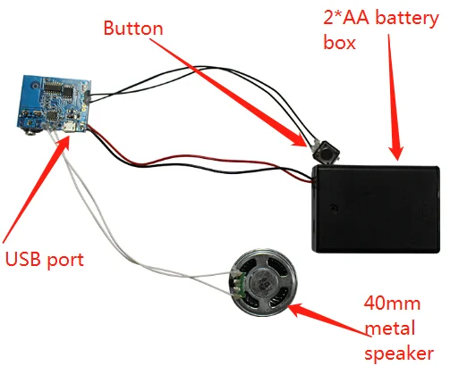 USB sound module download music from PC by yourself customize sound module use for USB greeting card plush toy