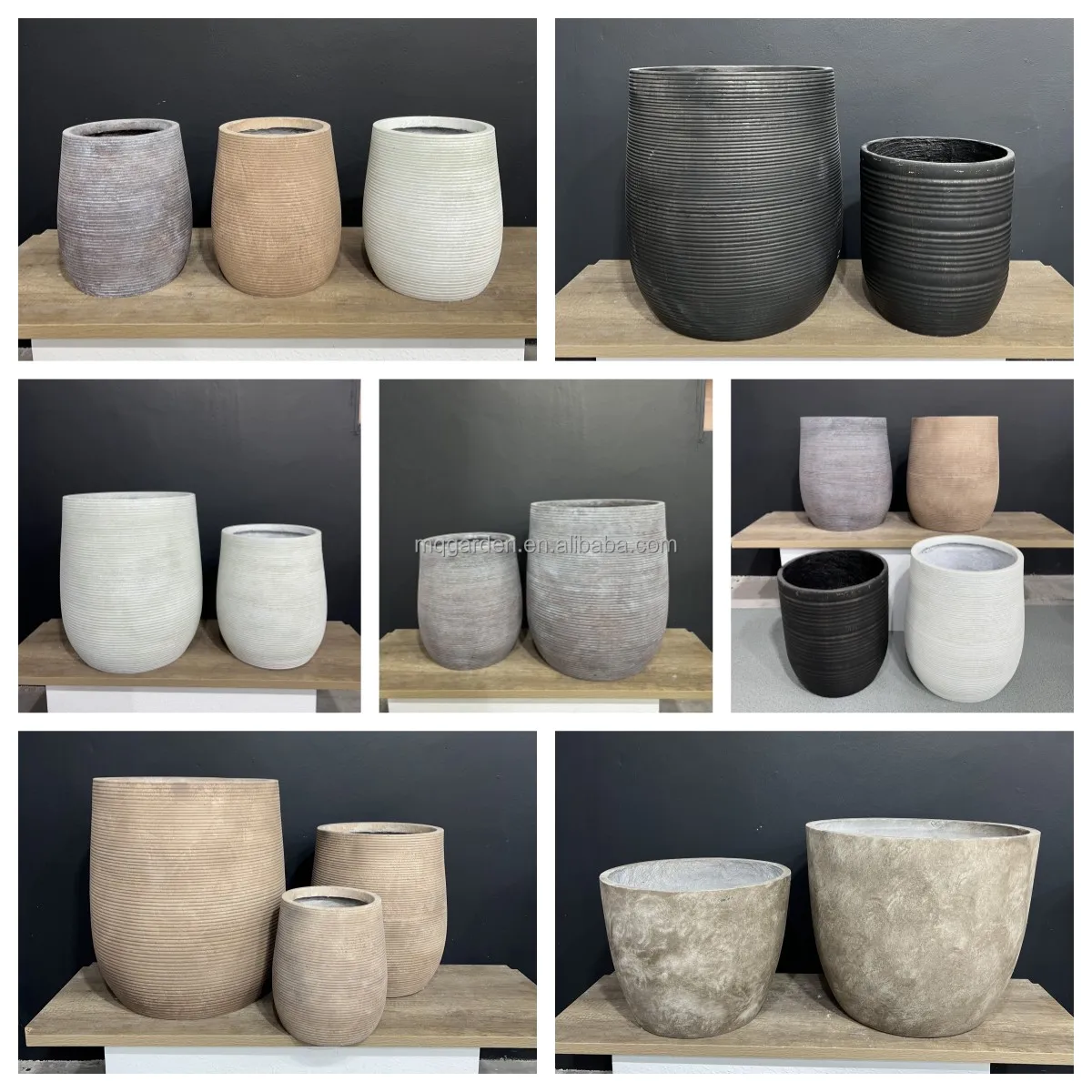 Nursery Planters Decorative Garden Fiberglass Outdoor Flower Pot,Antique Rusty Magnesium Oxide Flower Pot