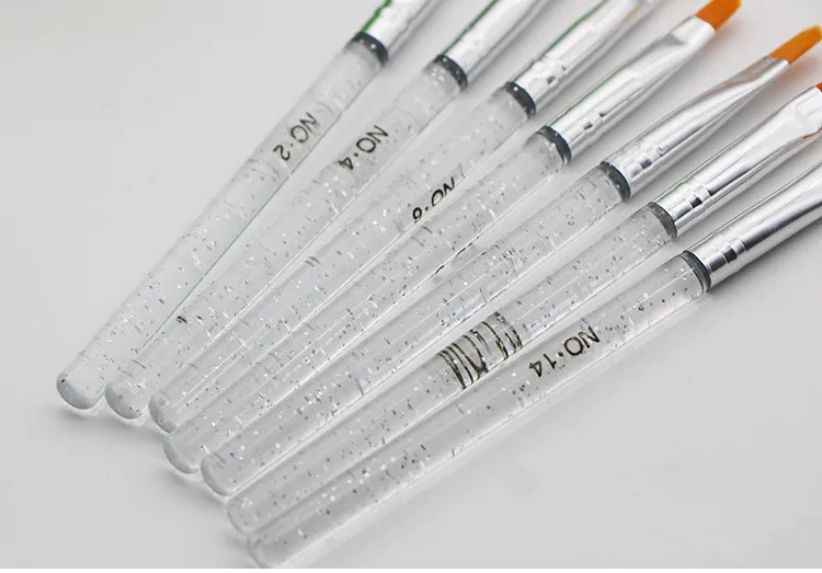 Factory OEM Pink Brushes Crystal For Acrylic Handle Grip Nail Brush with CE certificate