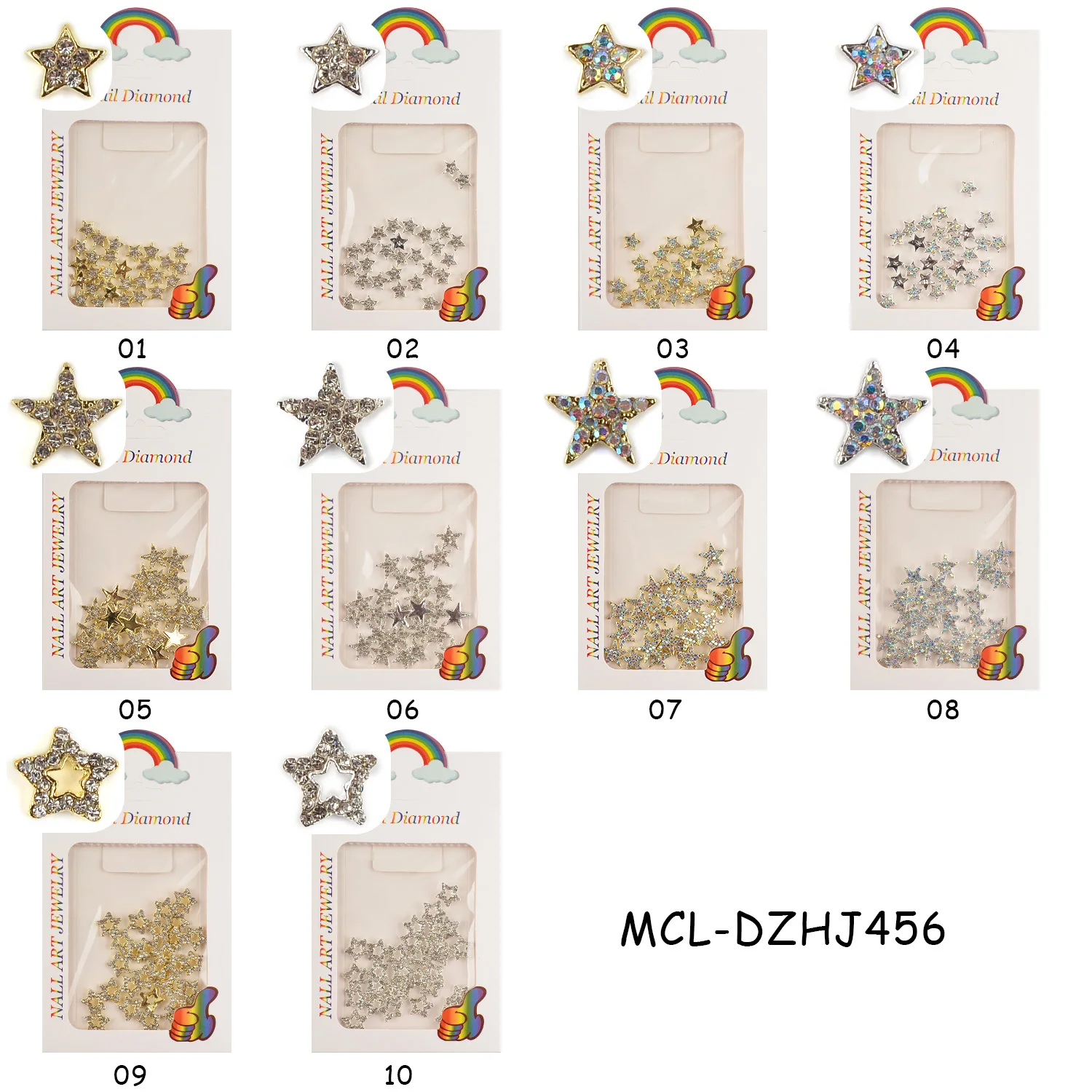 Star Shaped Nail  Charms  Designs Nail Art Flatback Rhinestone For Cute Nail  3D DIY Supplies