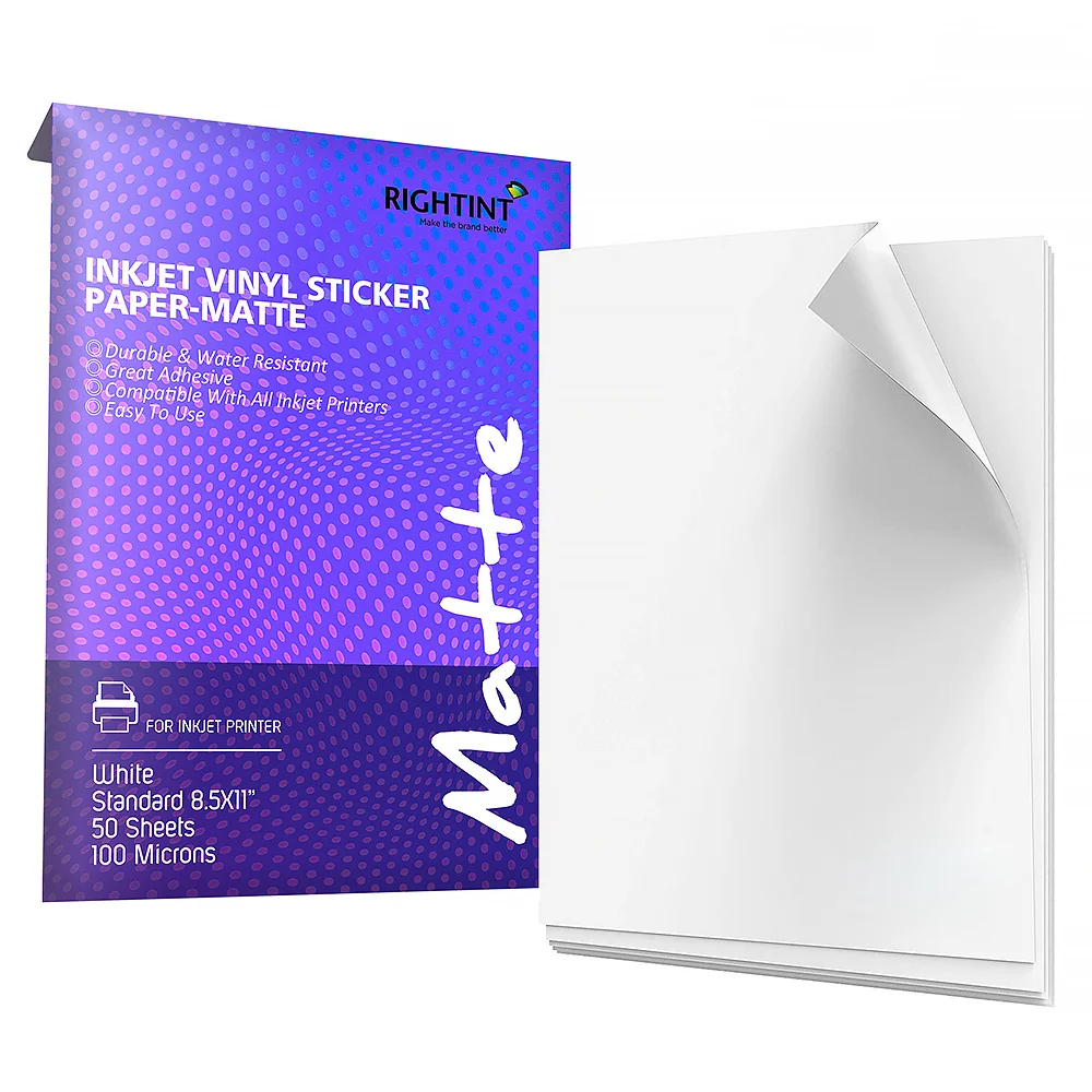 Wholesale Custom Package OEM Supplier Factory Outlet Permanent Matte Vinyl Sticker Paper A4 210x297mm A4 Vinyl Sticker Paper