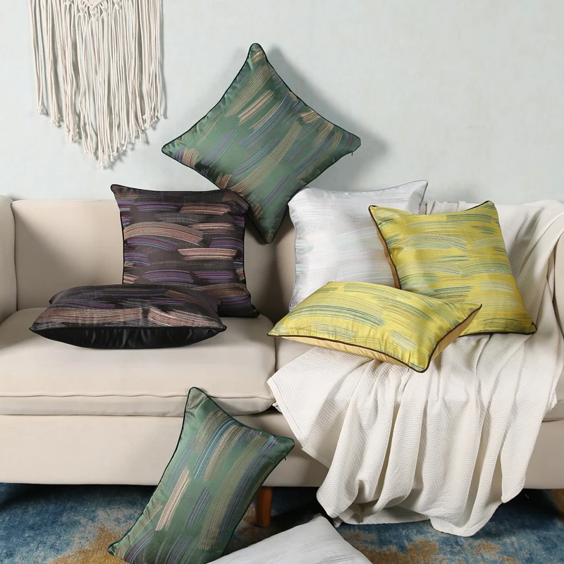 Modern Geometric Pillow Covers Vintage Cushion Cover Rectangle Block Print Cushion Cover