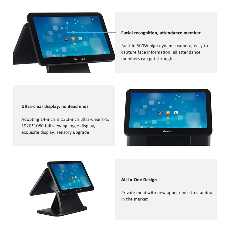 Touch screen electronic smart cash register with pos printer