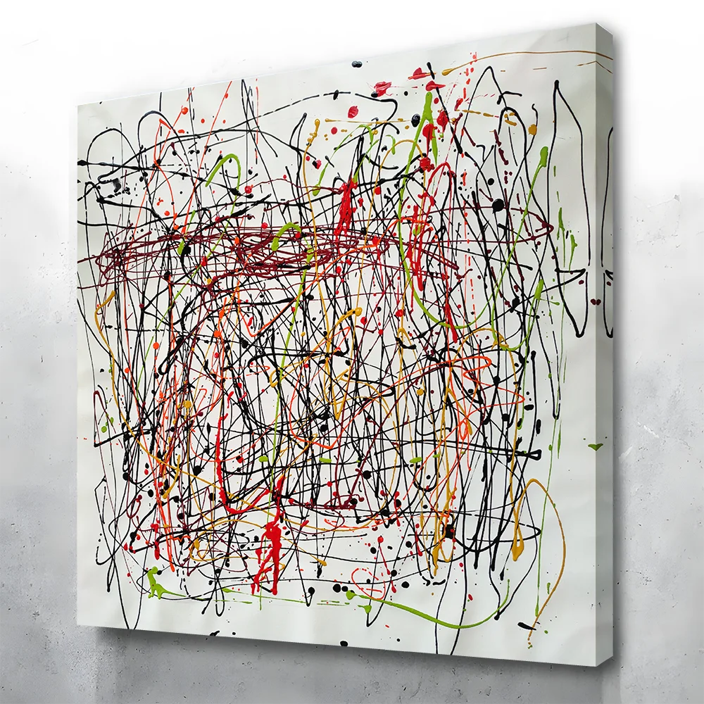 Palette knife color hand-painted texture frame oil painting artwork modern oversized abstract oversized wall art black