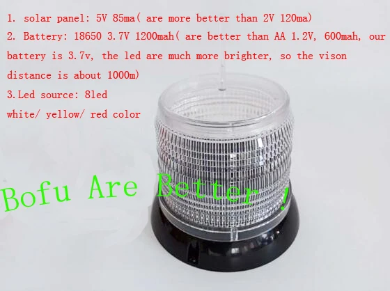 Solar LED Warning Light Traffic Signal Flash Beacon Lights