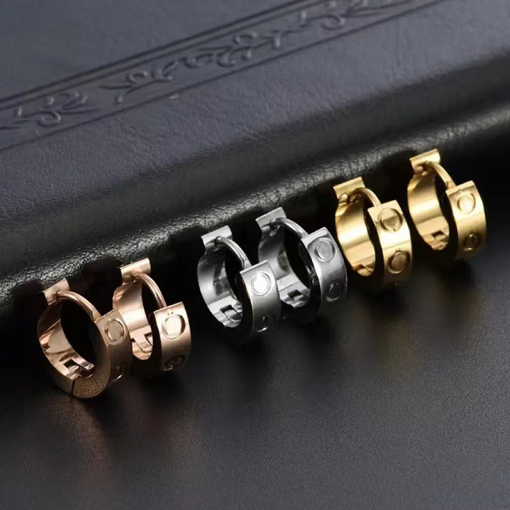 Top Quality Fashion Famous Luxury Brands Jewelry Love 18K Yellow Gold with Diamond Designer Earrings