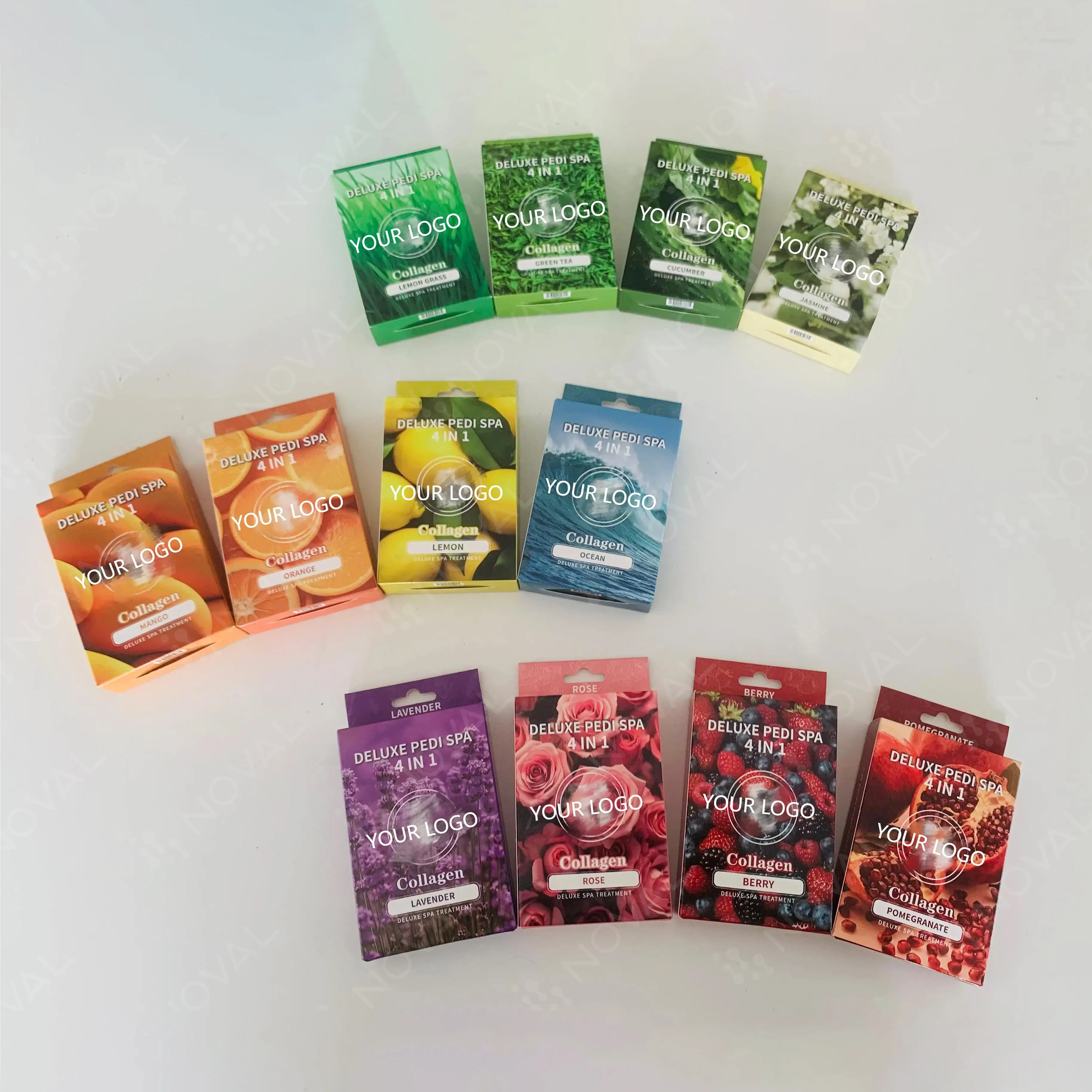 Deluxe Pedicure Kit 4 Step Nail Supplier Customize Pedicure in a Box Detox Soak Scrub Foot Spa Pedicure Kit