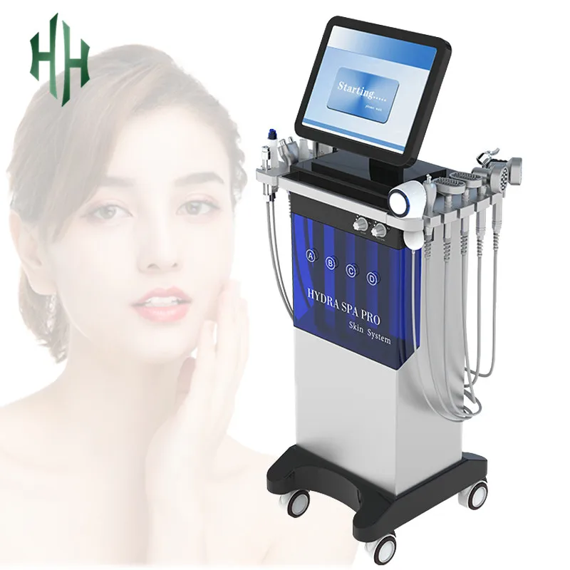 14 in 1 Salon Facial Machine Hydra Oxygen Jet Dermabrasion Hydro Aqua Peeling Beauty Face Equipment