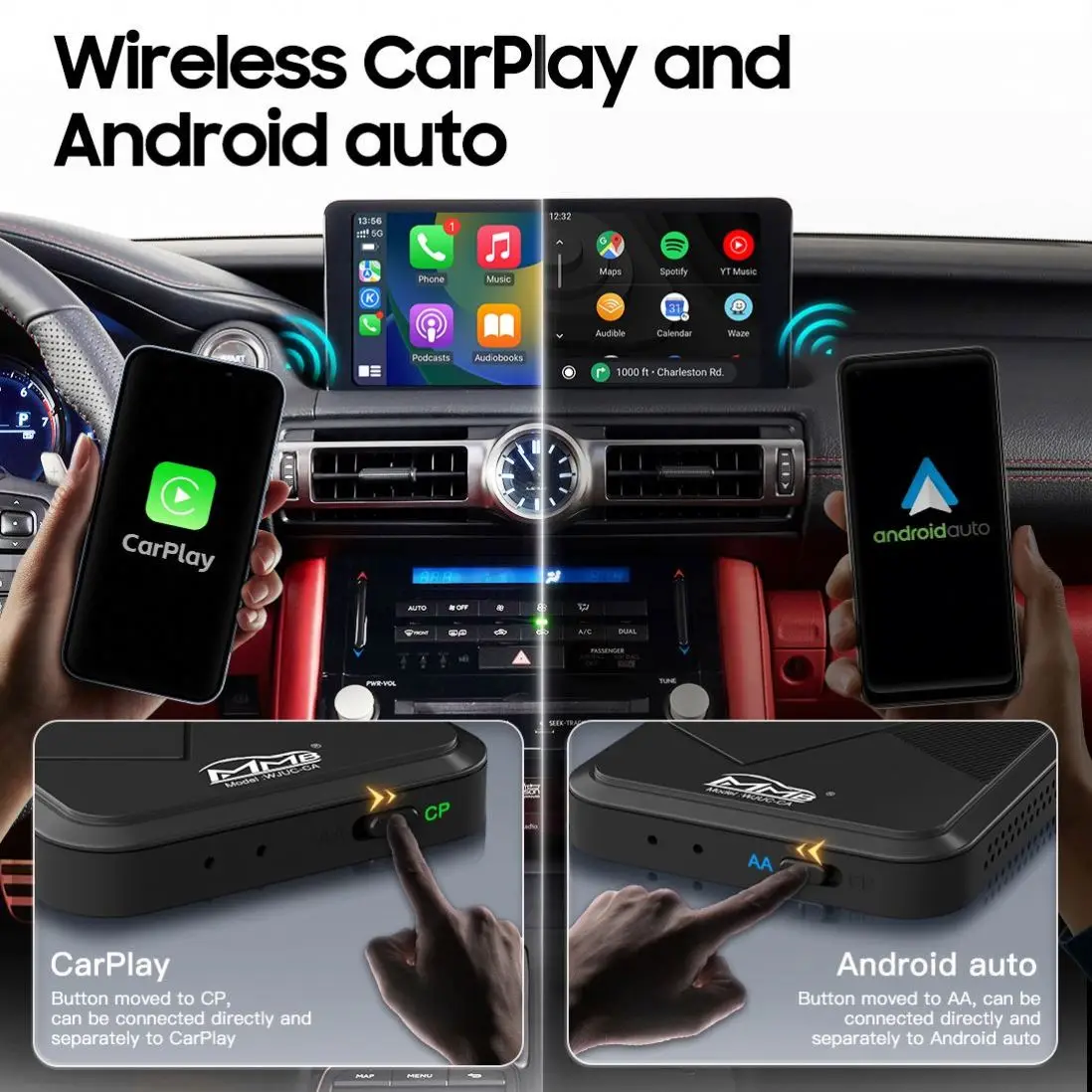 High Quality Plug And Play Car Smart Box Mini Wireless Android Auto Adapter