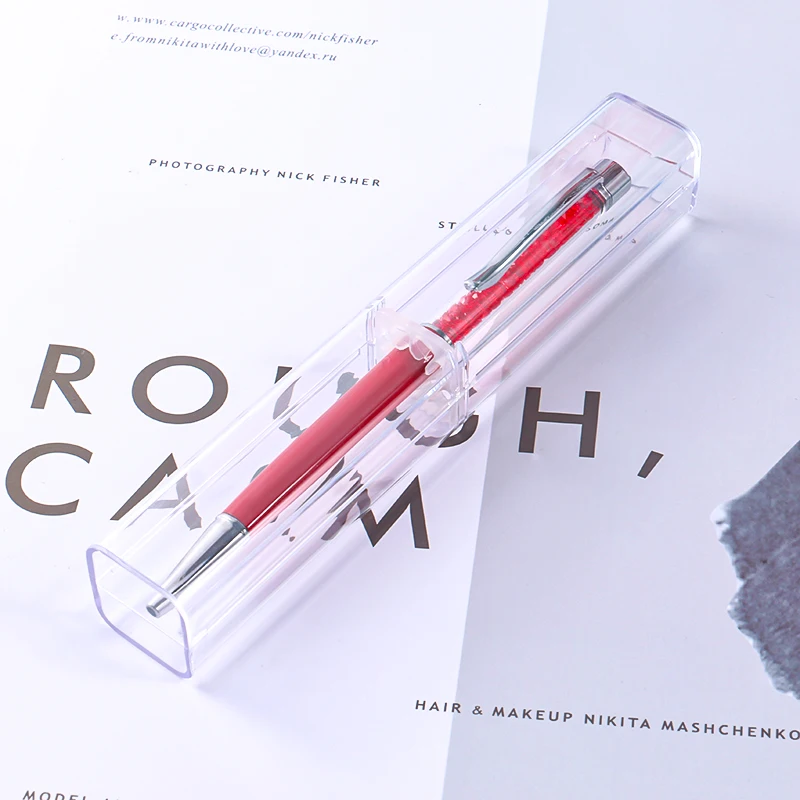 Custom acrylic plastic pen case Acrylic plastic ballpoint pen case cheap practical plastic pencil case