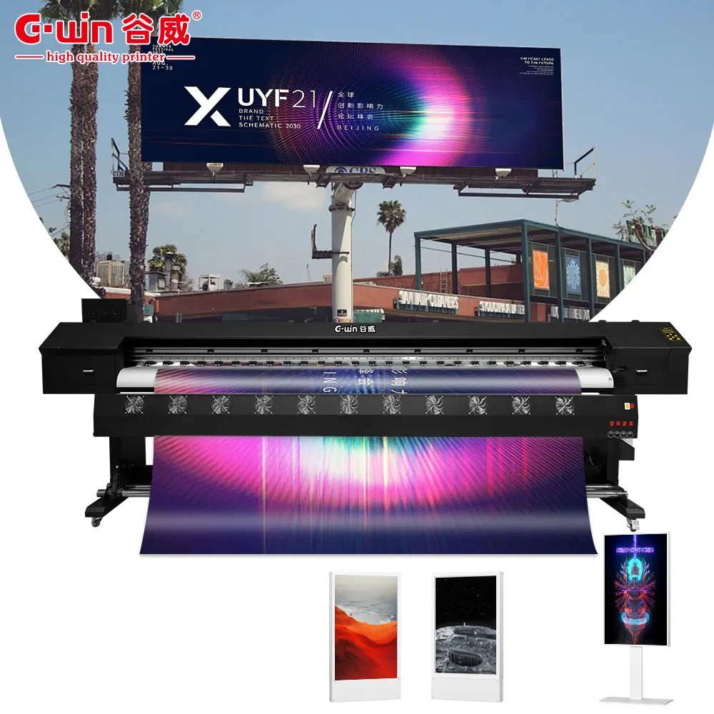 3.2m 10ft UV large format roll to roll machine indoor outdoor uv printer i3200 xc90 head for Advertising inkjet printer