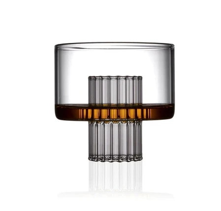 Wholesale Customized Ribbed Drinking Whiskey Glassware Whisky Glass Cup For Home Bar