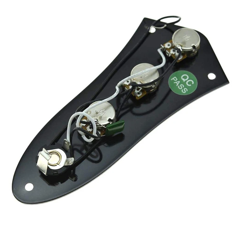 Black Loaded JB Bass Control Board Prewired Control Plate With Wiring Harness Push Pull Potentiometers for For Jazz Bass Guitar