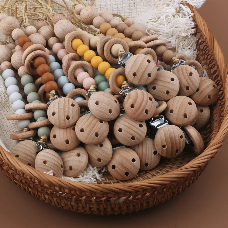 Baby Pacifier Chain Clips Dummy Holder Nipples Clips Silicone Teething Chain Teether Pacifier Chains Holder Newborn Toys