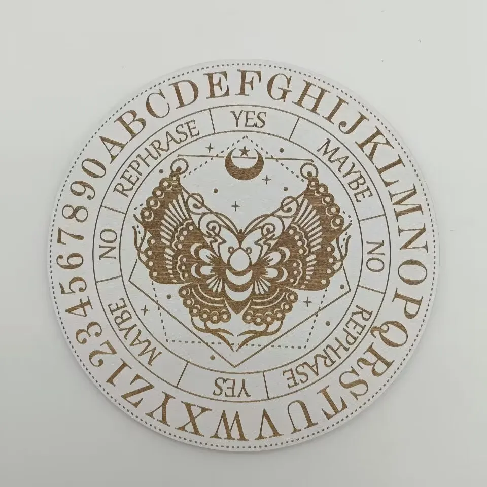 Divination Pendulum Board Moon Star Wood Plate Fatima Eye Mystery Meditation Mat Witchcraft Altar Home Decoration