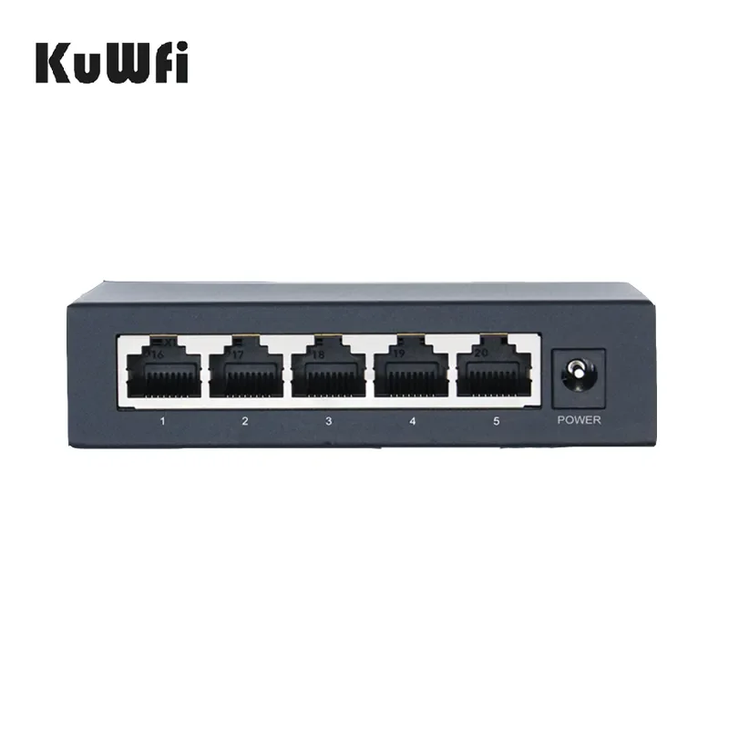 KuWFi 5port 1000M Commutateur reseau 100m wifi mini black network ethernet switch for router