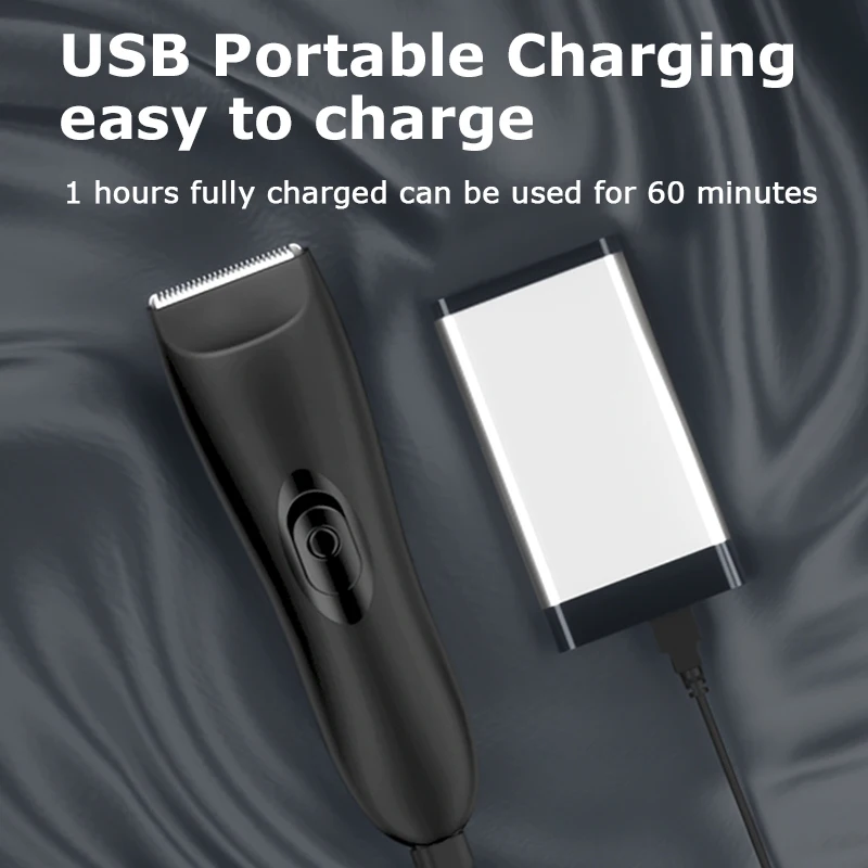 OEM Waterproof USB Charging Groin Male Body Groomer Pubic Hair Trimmer For men