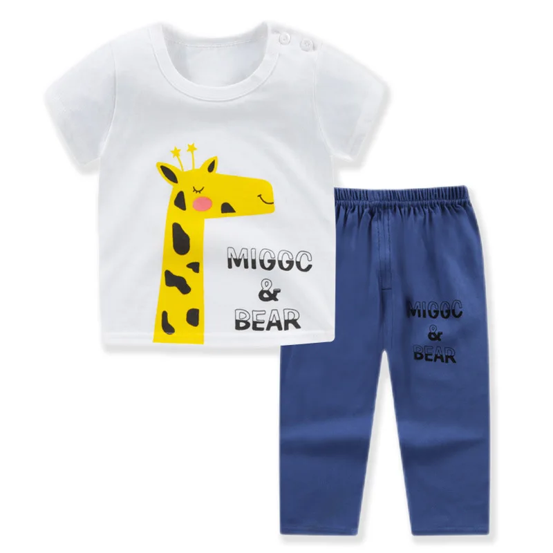 Летние детские штаны из 100% хлопка с короткими рукавами и рисунком комаров Детский костюм с кондиционером детская футболка