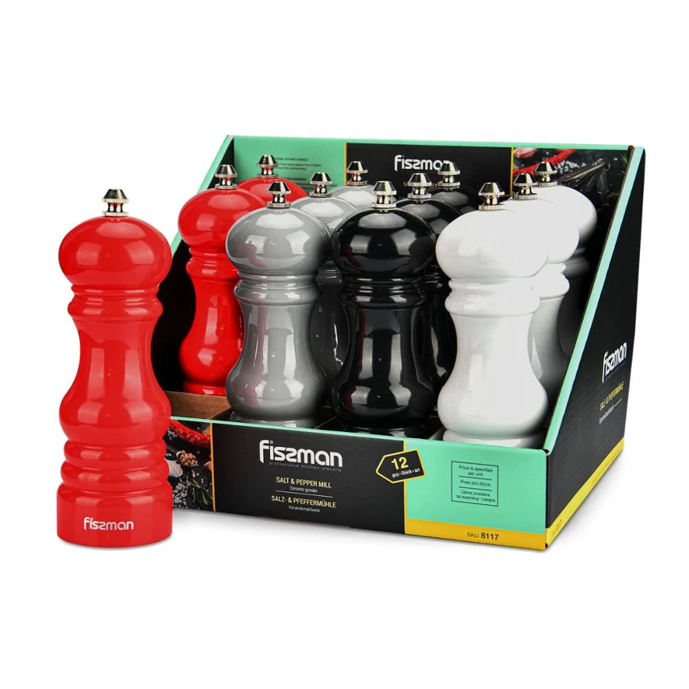 Fissman Manual Pepper Mills Salt Mill with Adjustable Ceramic Grinder-Kitchen Tools