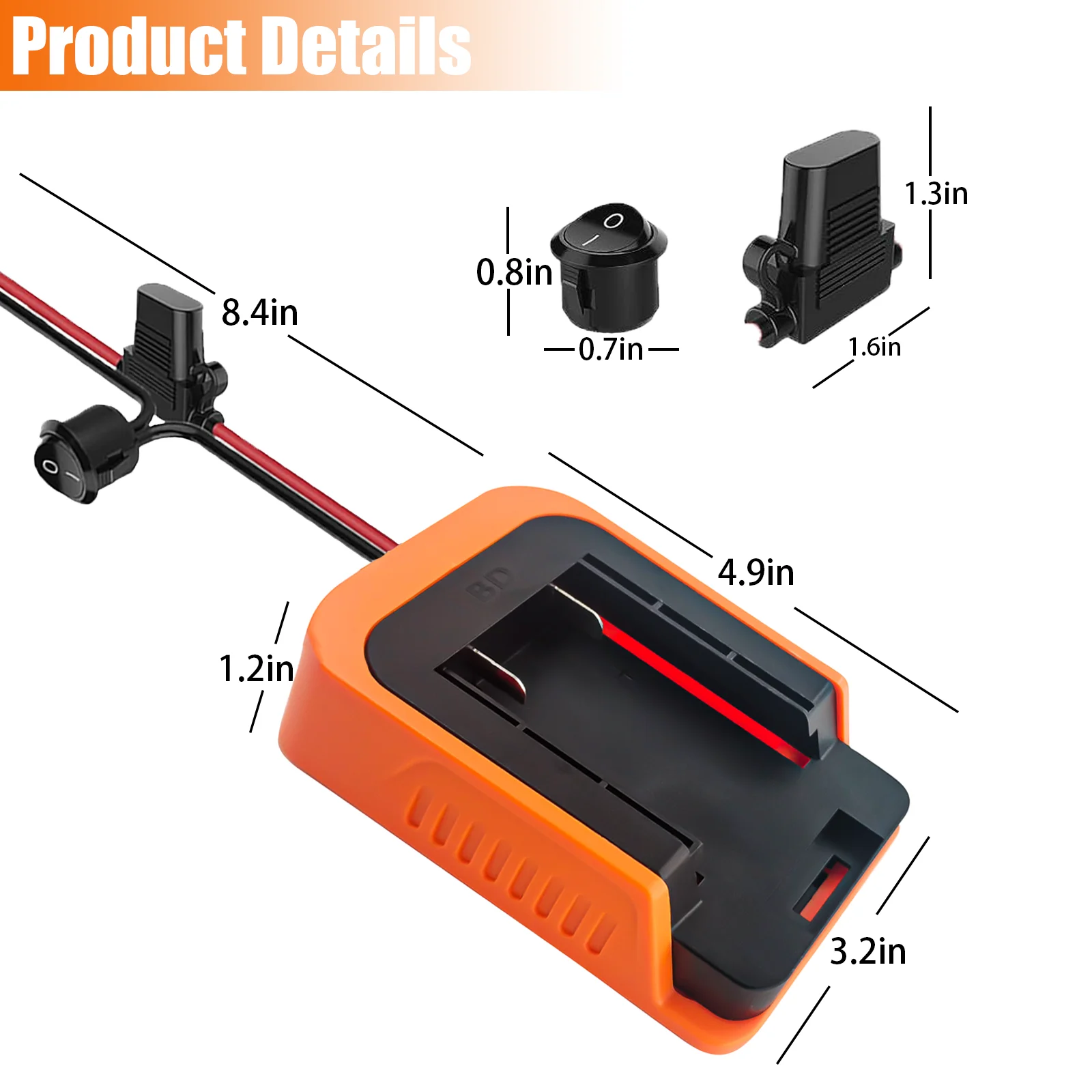 Power Wheels Adapter Battery Adapter for Black&Decker 40V Lithium Battery,for DIY Ride On Truck, Robotics,RC Toys 14 Gauge Robot