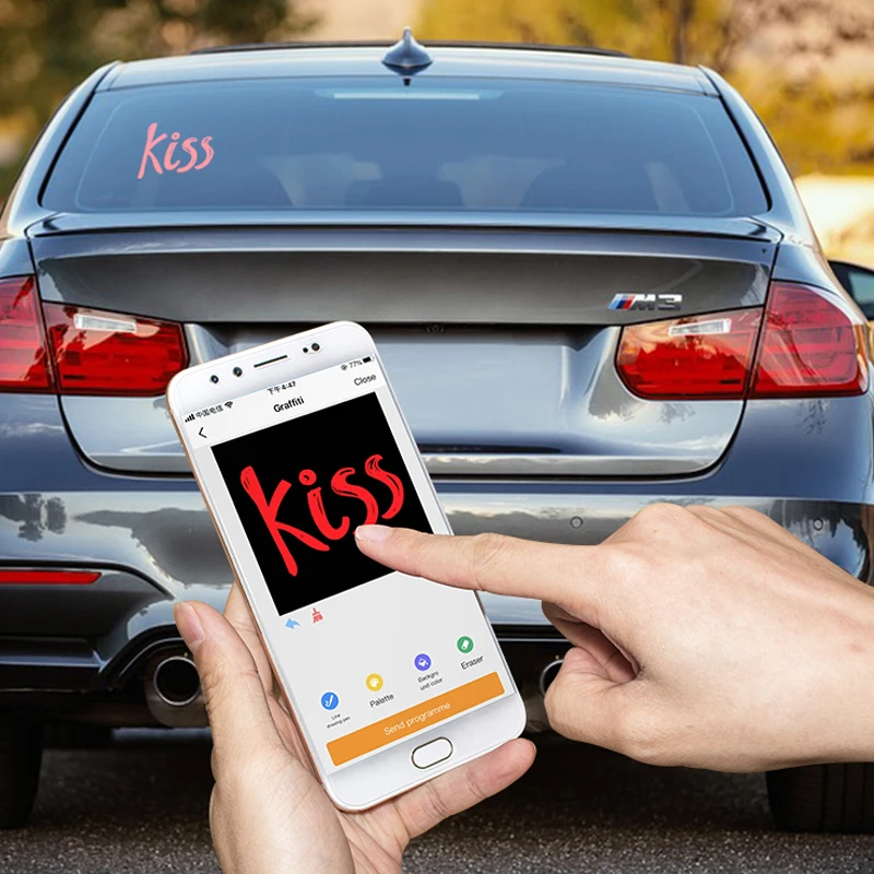 Wifi Control RGB Car Model Window Display Stand Multi-Functio Car LED Advertising Display Screen