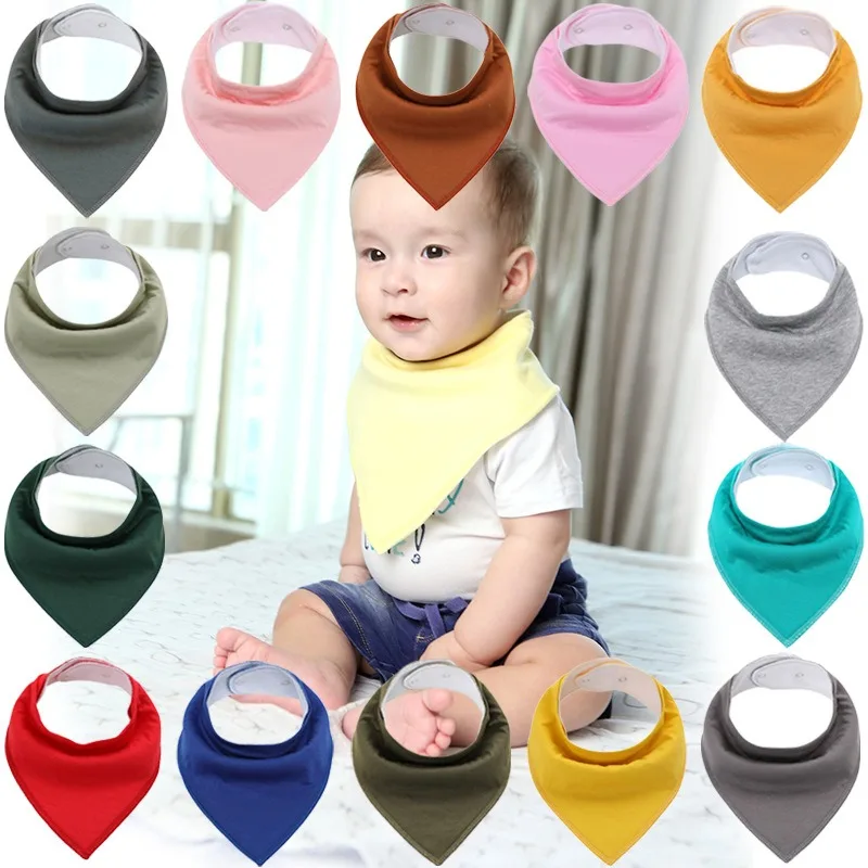 customized Super Soft plain 360 degree white blank sublimation round bandana cotton baby drool bibs from china
