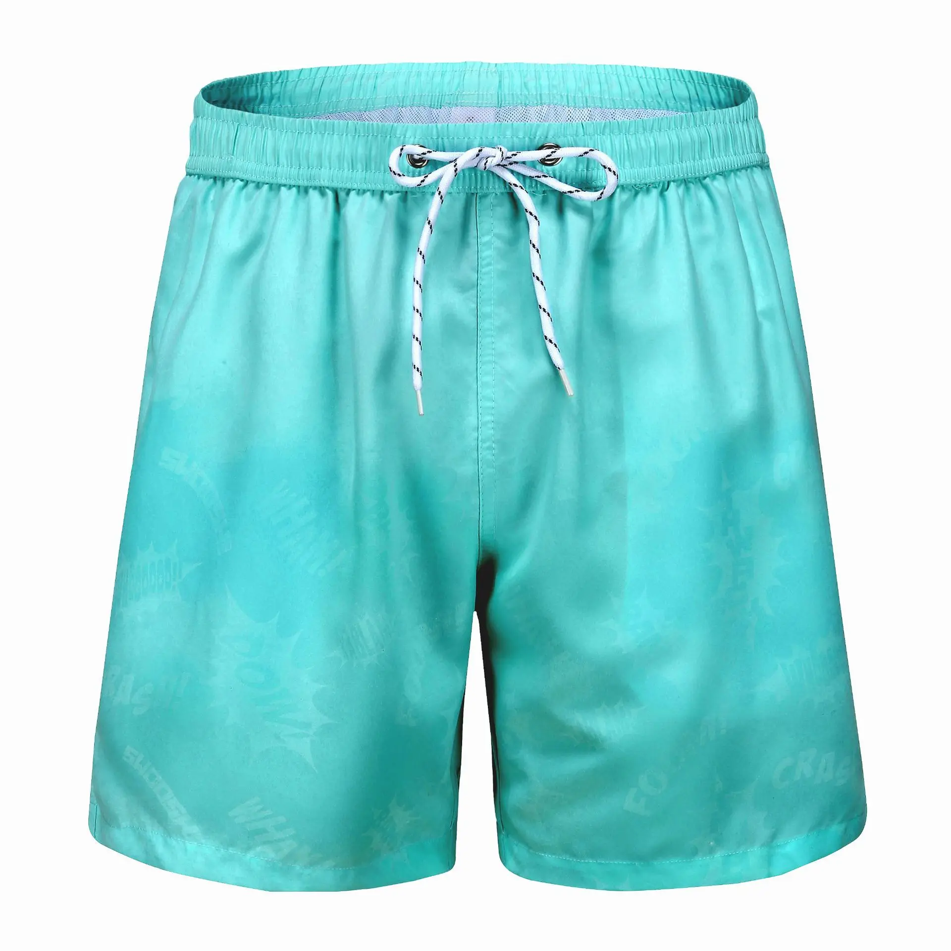 2023 Summer Water-reveal Beach Shorts Custom Fashion Men's Side Slip Pockets Water Reactive Short Color Changing Swim Trunks