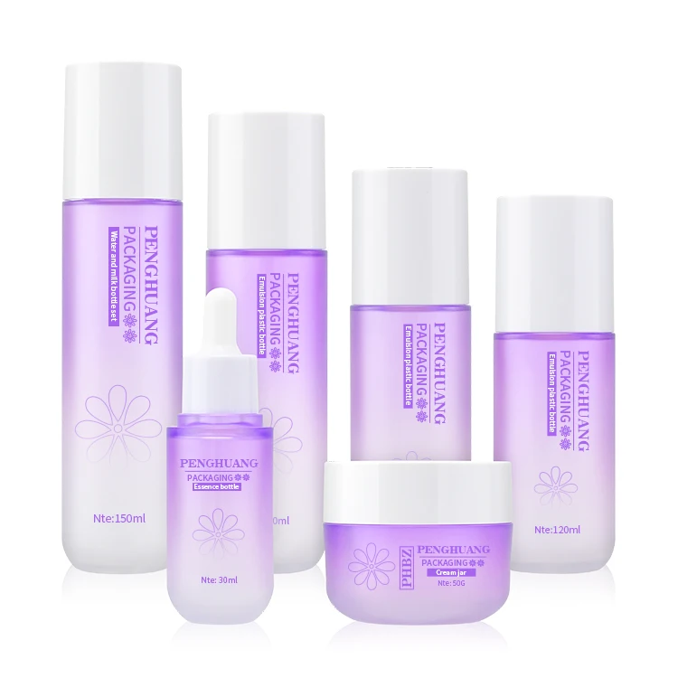 Luxury PETG Cosmetic Containers Custom 80ml 100ml 120ml 150ml Plastic Lotion Pump Bottles Body PP Skincare Packaging Set