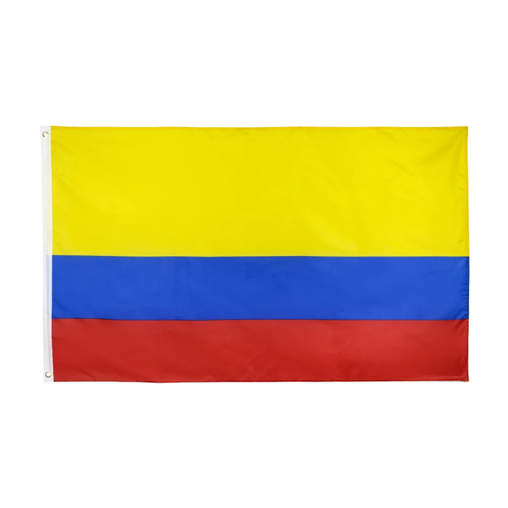 China Yiwu Factory Custom 3x5 Colombian Country Flag Yellow Blue Red 90*150cm Silk Printing Colombia Flag for Event