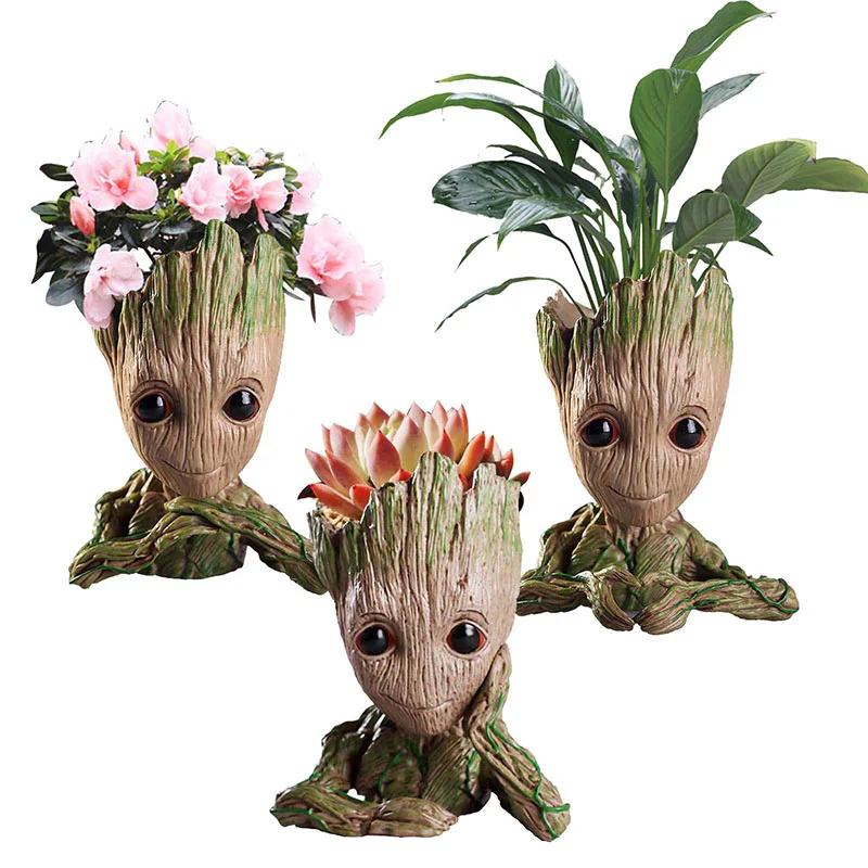Цена по прейскуранту завода Treeman Groot цветочный горшок Статуэтка суккулент цветочный горшок для сада детская игрушка