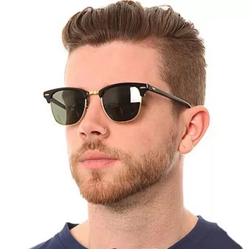 UV Protection Metal Square Frame Photochromic sunglasses for men women Sun shades